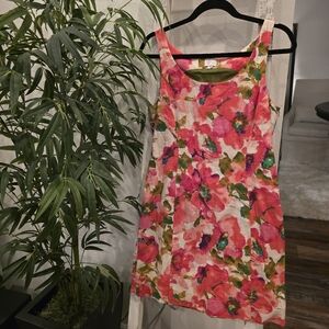Anthropologie 2Blushing Olena Sheath dress Postmark Floral Linen Blend size 6